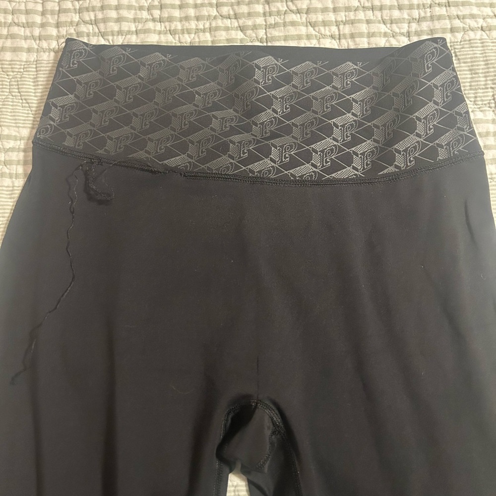 PINK Victoria's Secret Black Leggings with Monogram Waistband